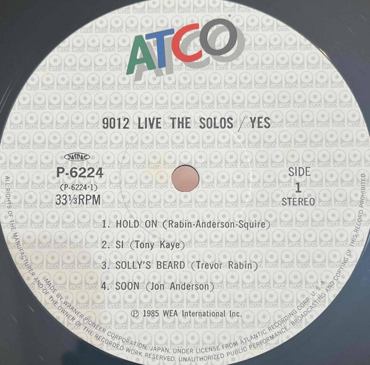 LP#80\'s/Rock/Yes/9012Live The Solos/ATCO P-6224/Japan Press 85 год Obi obi прекрасный запись /ies
