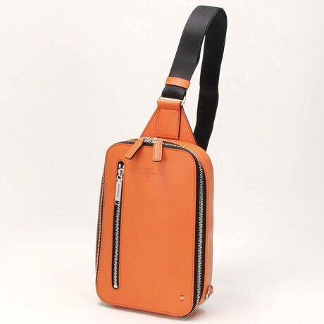 BB251 ミラ・ミラン mila milan by ミラショーン 定価25300円 新品 防水レザー ワンショルダーバッグ ボディバッグ オレンジ 252911