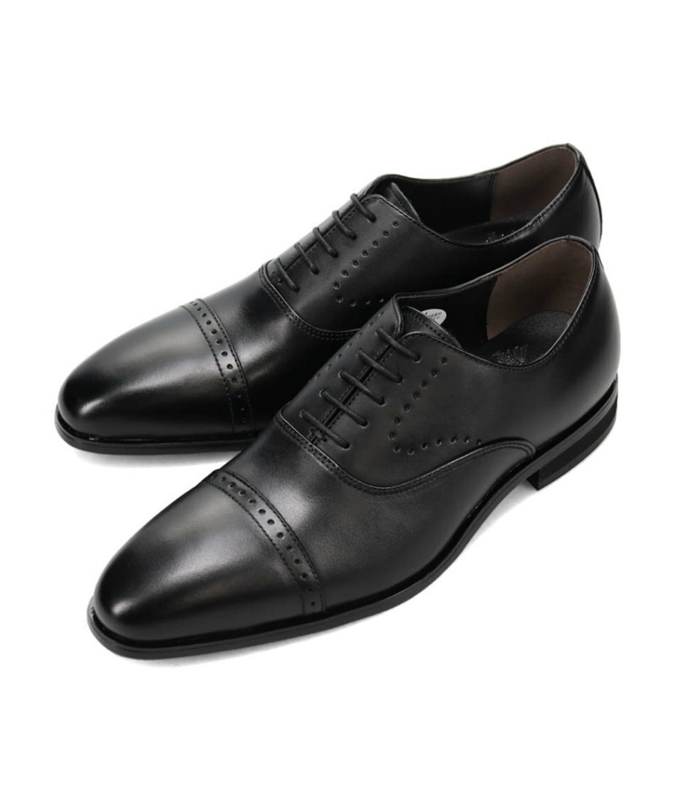 KK759 マドラス madras 定価18700円 黒 メダリオン 牛革 内羽根 ストレートチップ ビジネスシューズ 25.0 3E 新品 マッケイ製法 PERRY 4101