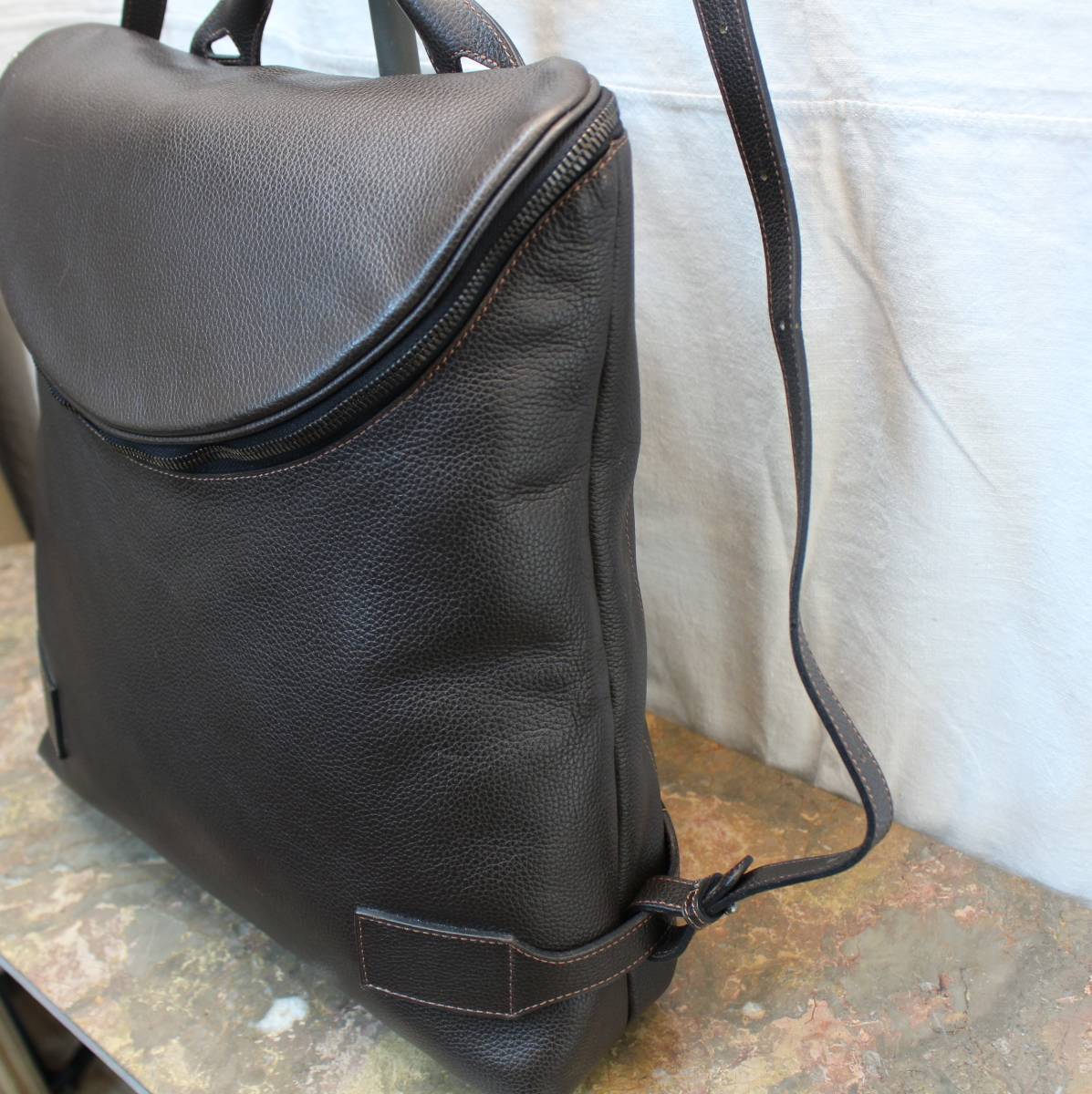 DELVAUX LEATHER RUCK SUCK MADE IN FRANCE/デルヴォーレザーリュックサック_画像2