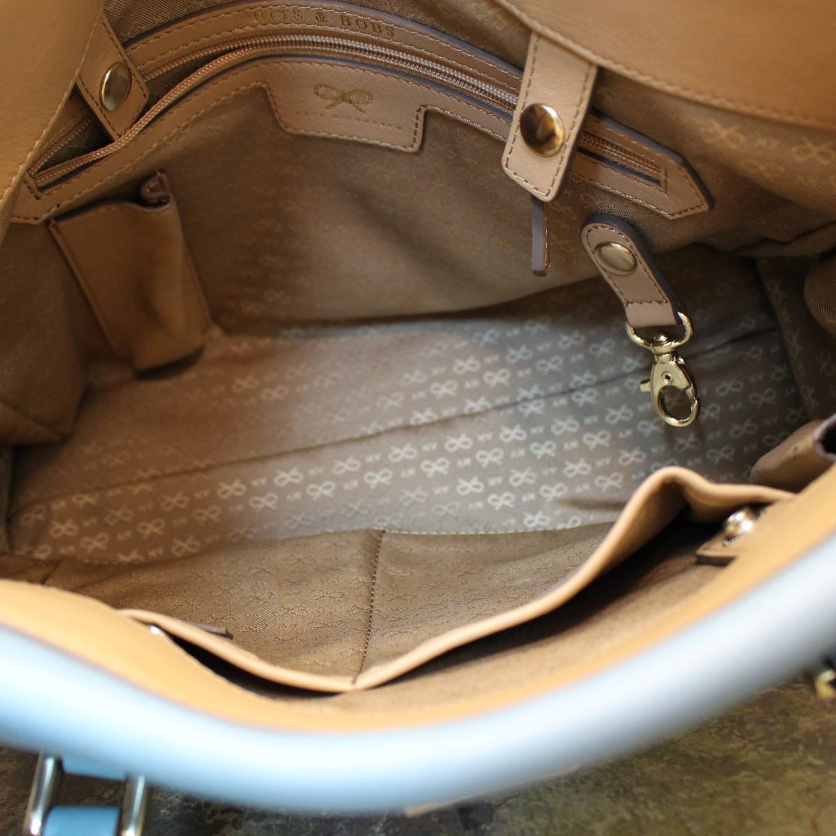 ANYA HINDMARCH BICOLOR LEATHER HAND BAG/アニヤハインドマーチバイ