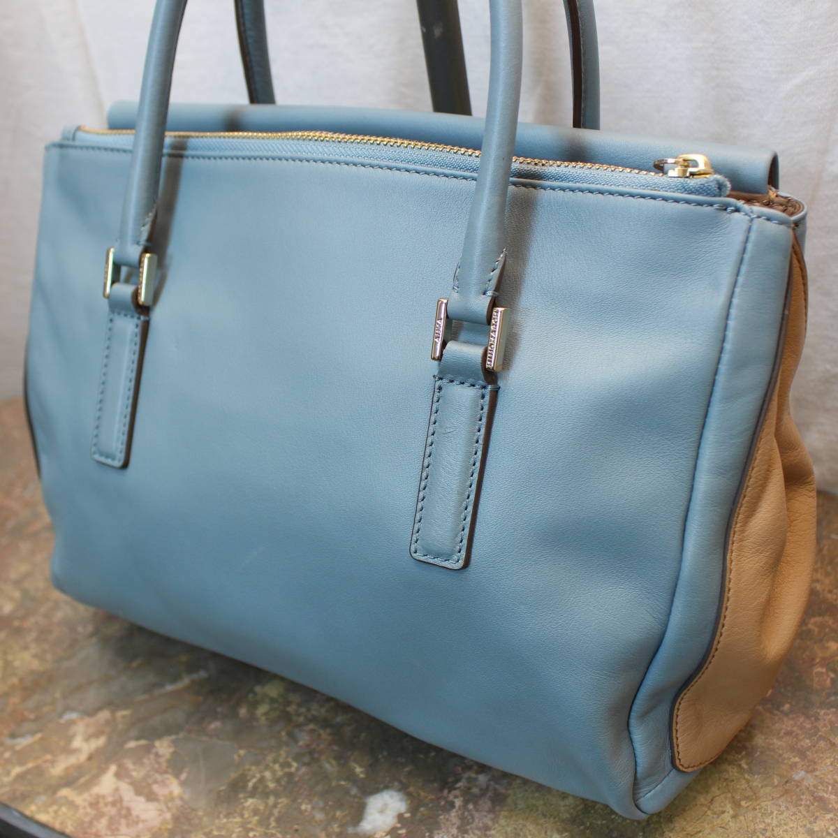 ANYA HINDMARCH BICOLOR LEATHER HAND BAG/アニヤハインドマーチバイ