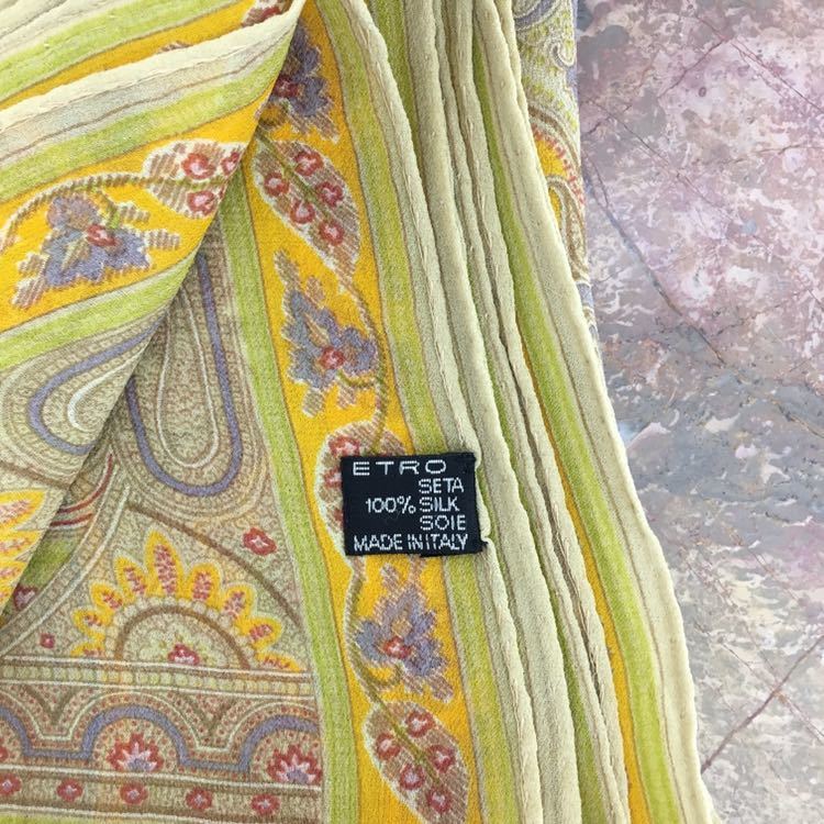 ETRO SILK PAISLEY PATTERNED LARGE SIZE SHAWL MADE IN ITALY/エトロ