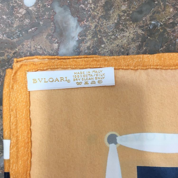 BVLGARI SILK100% LARGE SIZE SCARF MADE IN ITALY/ブルガリシルク100