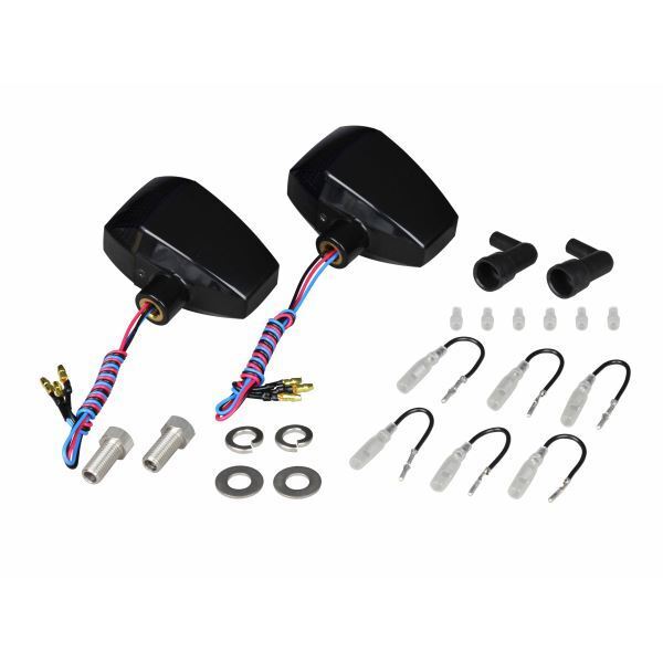 汎用 ZRタイプ LEDウインカースタンダードレンズ(ダイヤカット) 2個入 ダブル仕様 ブラックボディ/スモークレンズ|ポッシュフェイス/POSH