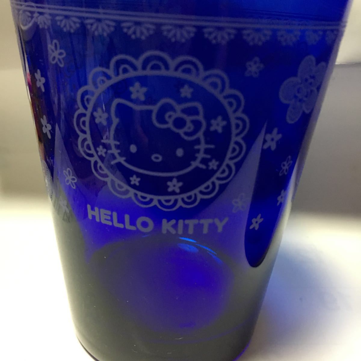 ハロー キティ 綺麗な ブルーの グラス 二個 非売品ノベルティ サンリオ_画像7
