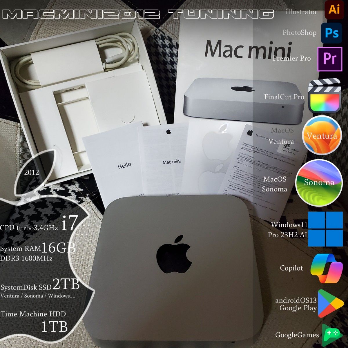 爆速】チューニングMacMini2012Sonoma i7RAM16GB2TB Mac mini 爆速】チューニングMacMini2012Sonoma i7RAM16GB2TB Mac mini