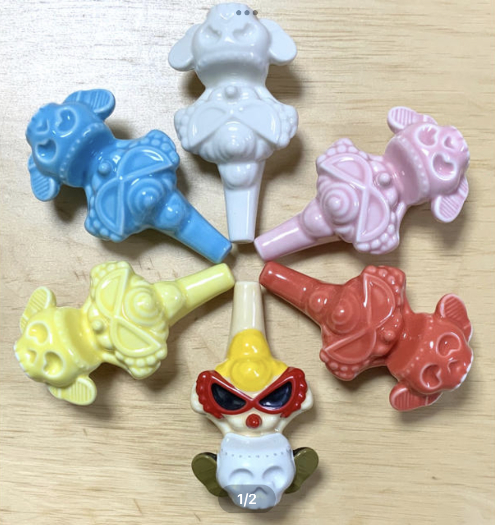 即決☆ヒスミニ☆正規品☆新品☆陶器☆スカルビート☆6点セット☆ホイッスル☆フィギュア☆笛☆置き物☆ヒステリックミニ☆HYSTERIC MINI