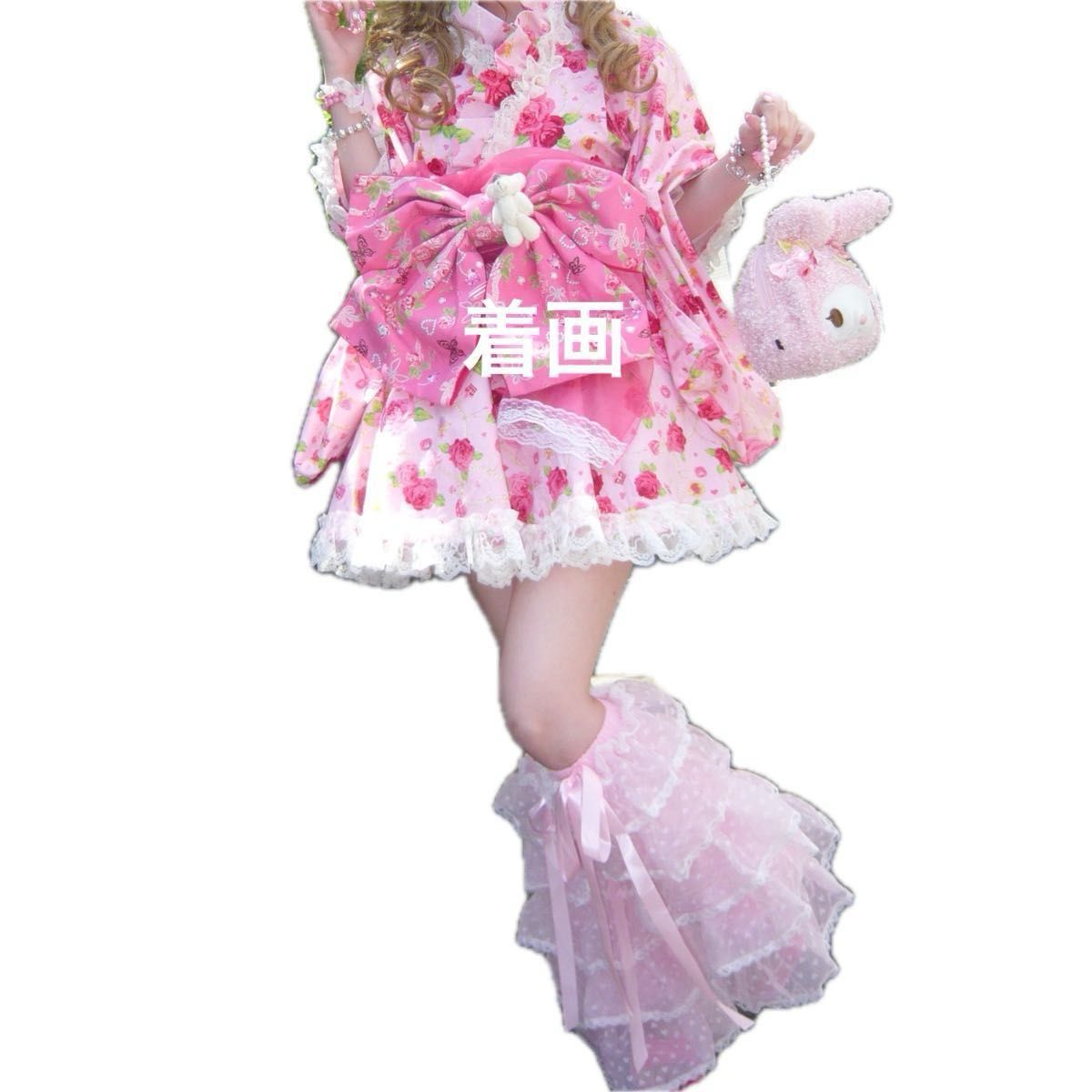 浴衣ドレス 大人用 レア 姫系 ラパフェ系 ピンク レース 薔薇 浴衣ドレス 大人用 レア 姫系 ラパフェ系 ピンク レース 薔薇
