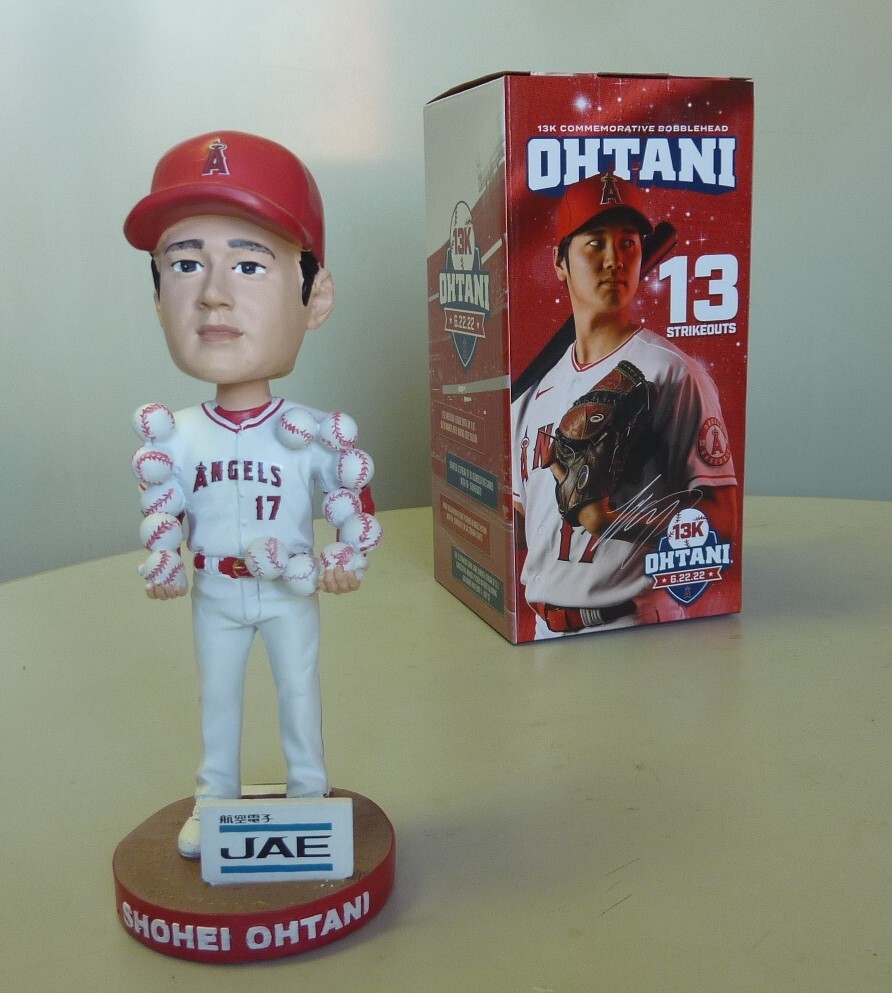 大谷翔平】球場配布 13奪三振 ボブルヘッド フィギュア バブル 大谷翔平】球場配布 13奪三振 ボブルヘッド フィギュア バブル