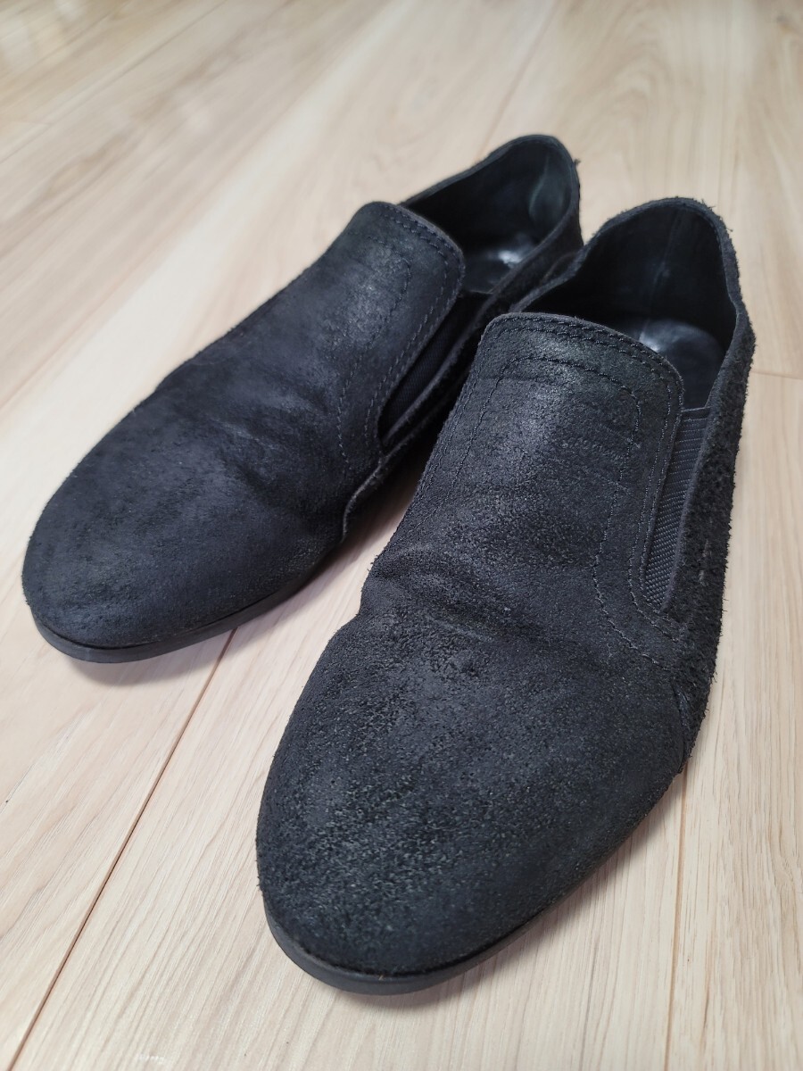 ユリウスJULIUSスプリットレザー短靴 検索用 ブラック スリッポン スニーカーSENSECOMME des GARONS