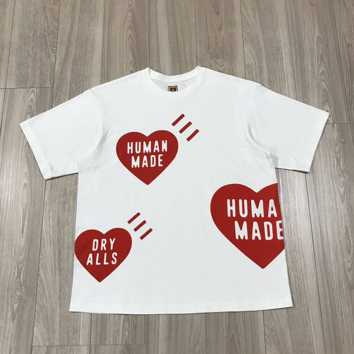 XL HUMAN MADE HEART GRAPHIC Tee BIG WHITE RED NIGO T-SHIRT XL HUMAN MADE HEART GRAPHIC Tee BIG WHITE RED NIGO T-SHIRT