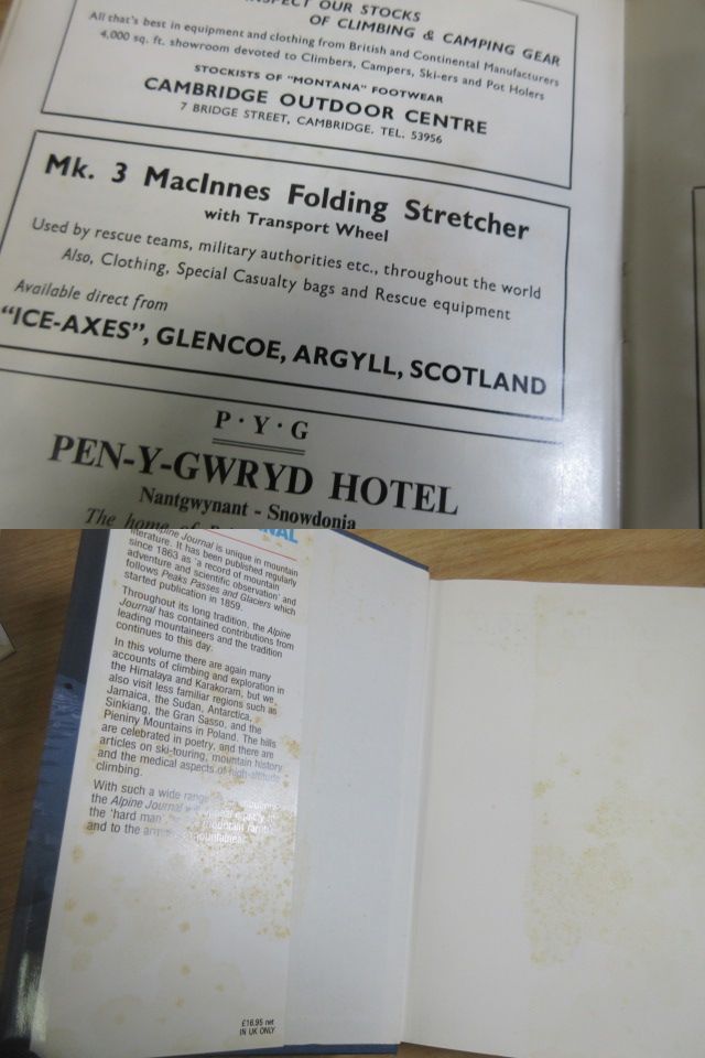2F1-4 (洋書 THE ALPINE JOURNAL 1966年~2000年 37冊セット 不揃い) 登山 山 状態悪 - アウトドア 2F1-4 (洋書 THE ALPINE JOURNAL 1966年~2000年 37冊セット 不揃い) 登山 山 状態悪 - アウトドア