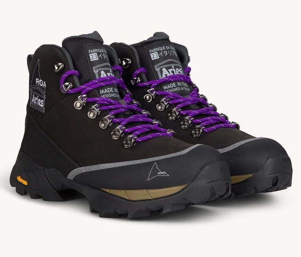 新品】ARIES X ROA ANDREAS hiking パープル 42 アリーズ ロア 新品】ARIES X ROA ANDREAS hiking パープル 42 アリーズ ロア