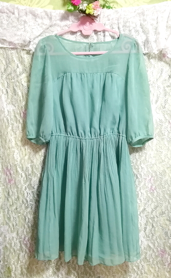  green green chiffon One-piece green chiffon onepiece