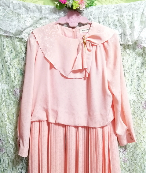 Sakura pink long skirt One-piece dress made in Japan Cherry blossom pink long skirt dress made in Japan
