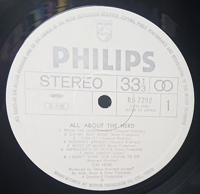 ☆THE HERD/ALL ABOUT THE HERD'1977国内盤PHILIPS PROMO白レーベル_画像4