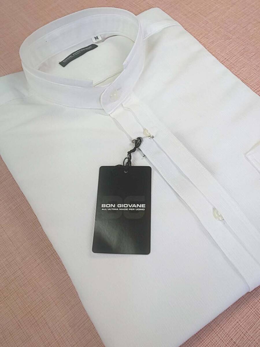 BON GIOVANE ボンジョバネ 新品 SALE 特別価格 送料無料 春物 スタンドカラーシャツ Mサイズ ゆったり カジュアル 衣裝 日本制 549457-04