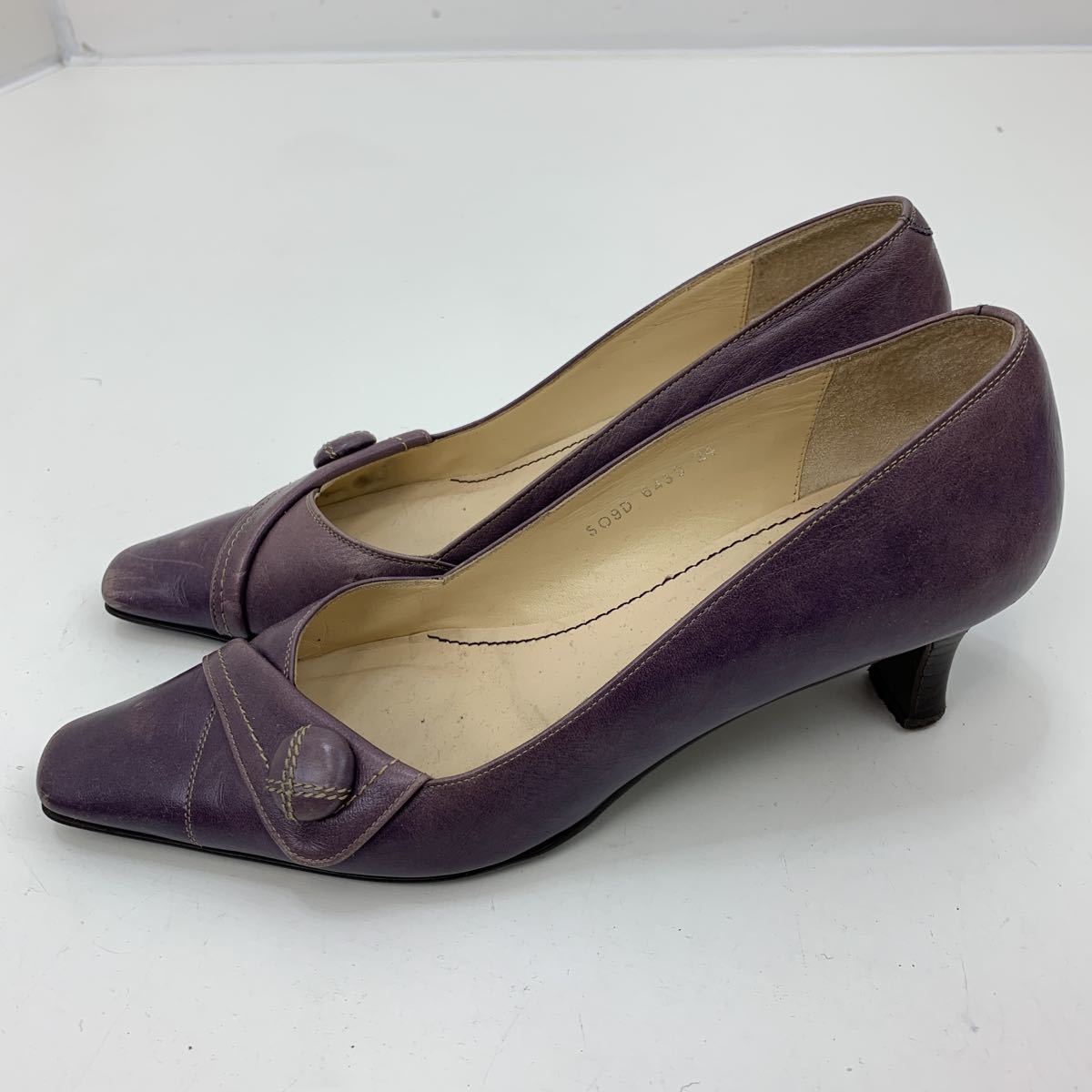 ■リーガル REGAL 紫 パープル レザーパンプス 靴 ヒール 24cm レディース■A1_画像3