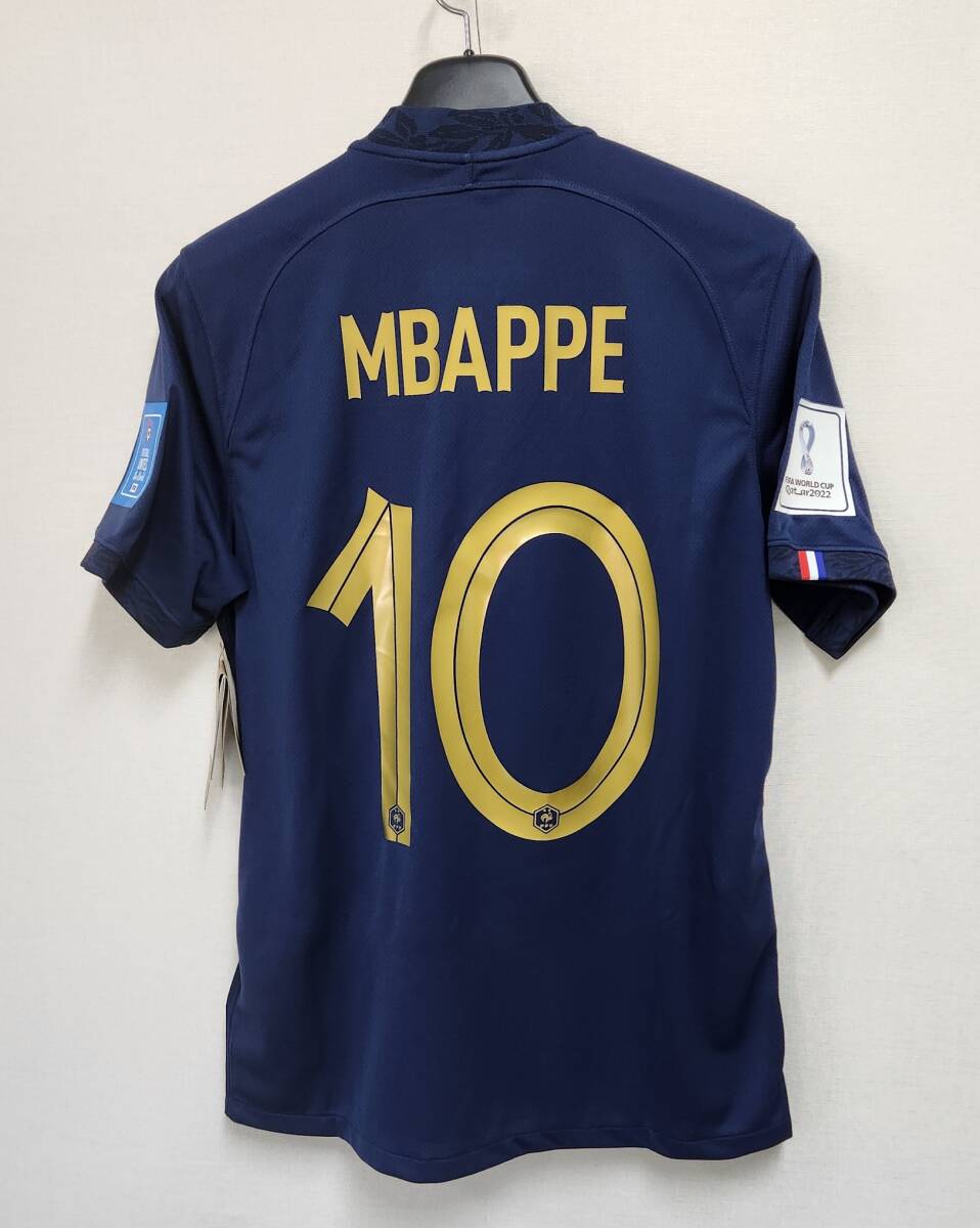22W杯 フランス France FFF(H)＃10 キリアン?エムバペ Mbappe 半袖 Nike正規(guī) 2022W杯決勝 アルゼンチン戦仕様 L