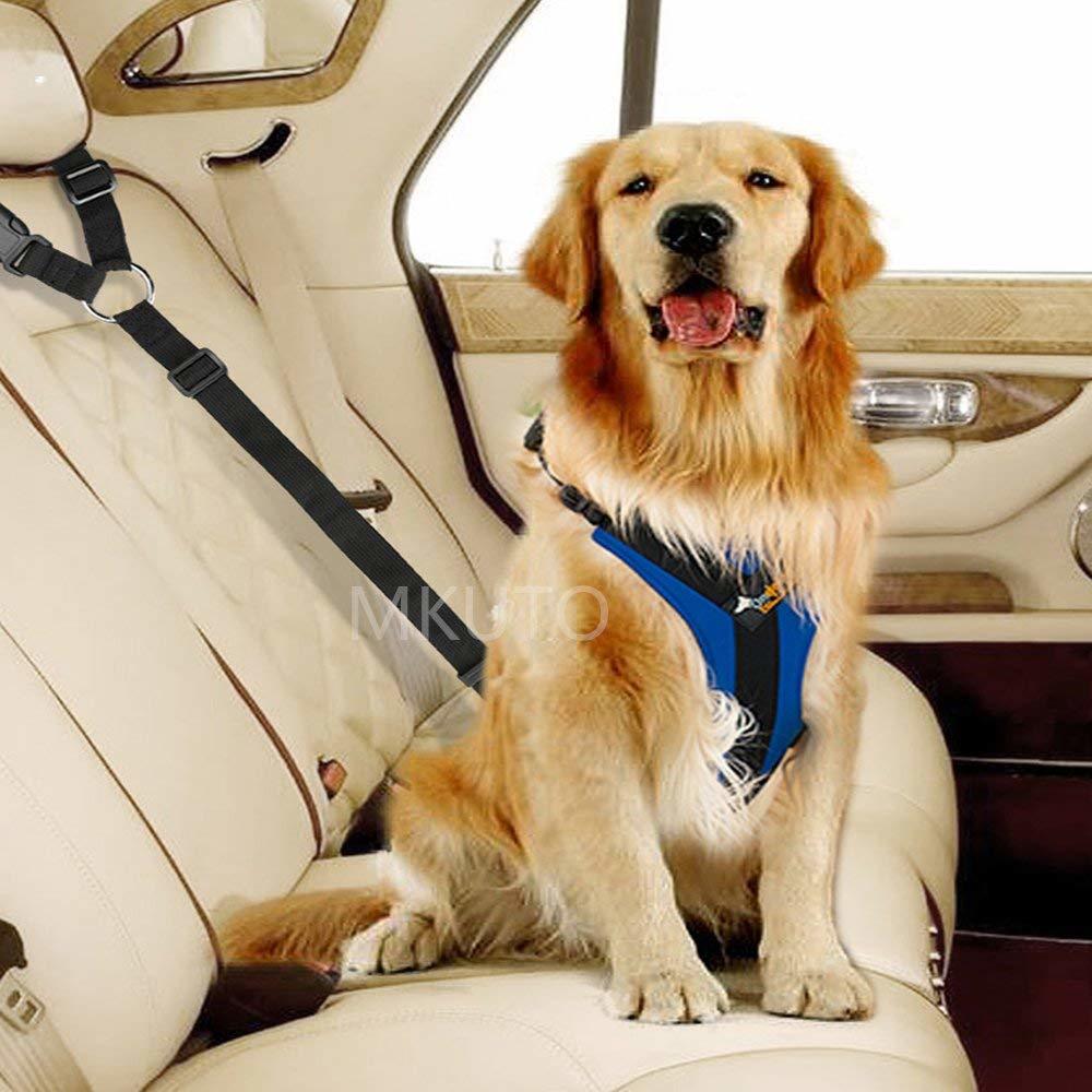 ペット 犬用 猫 シートベルト ドライブ 車専用リード 安全ベルト 飛びつく防止 簡単装着（1本セット）_画像6
