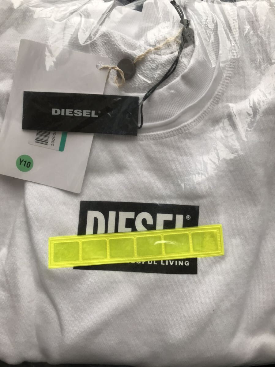 DIESEL sweat box Logo reflector sweatshirt flasher crew neck DSSSKBASD white XS size diesel 