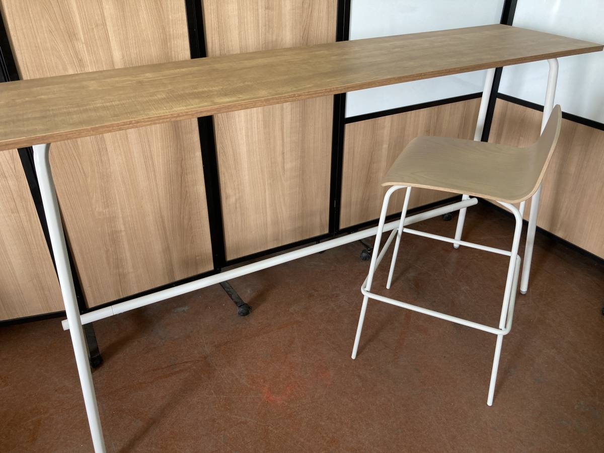 イトーキ ハイテーブル 木目 180X45X105.5cm 机 イトーキ ハイテーブル 木目 180X45X105.5cm 机