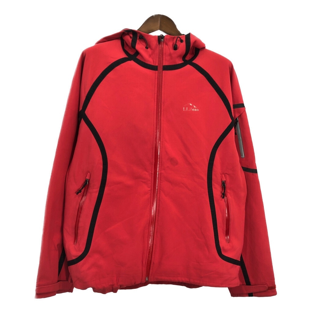 超美品 アウトドア ソフトシェルパーカージャケット エルエルビーン L.L.Bean レッド R1950 古着 中古 XL) (メンズ 男性用