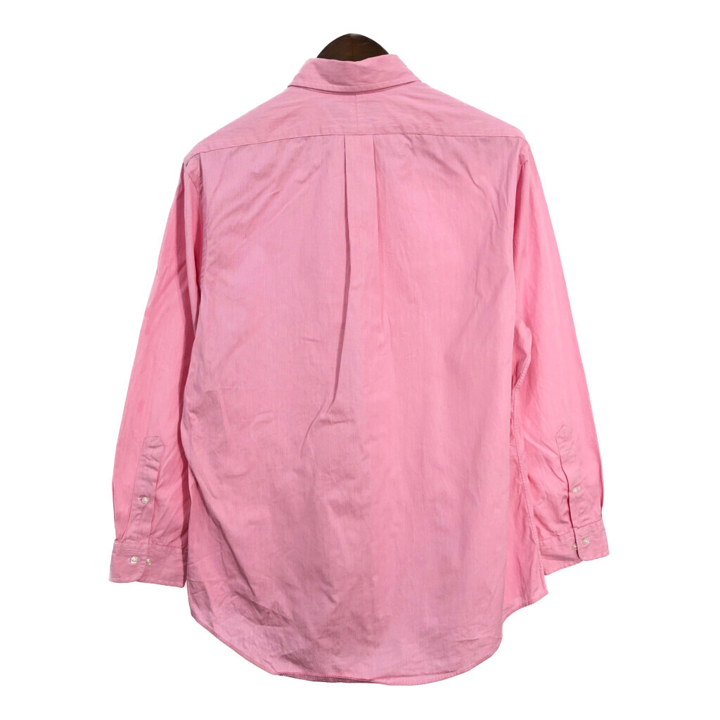 RALPH LAUREN Ralph Lauren long sleeve shirt stripe pink ( men's 16.5) used old clothes R2583