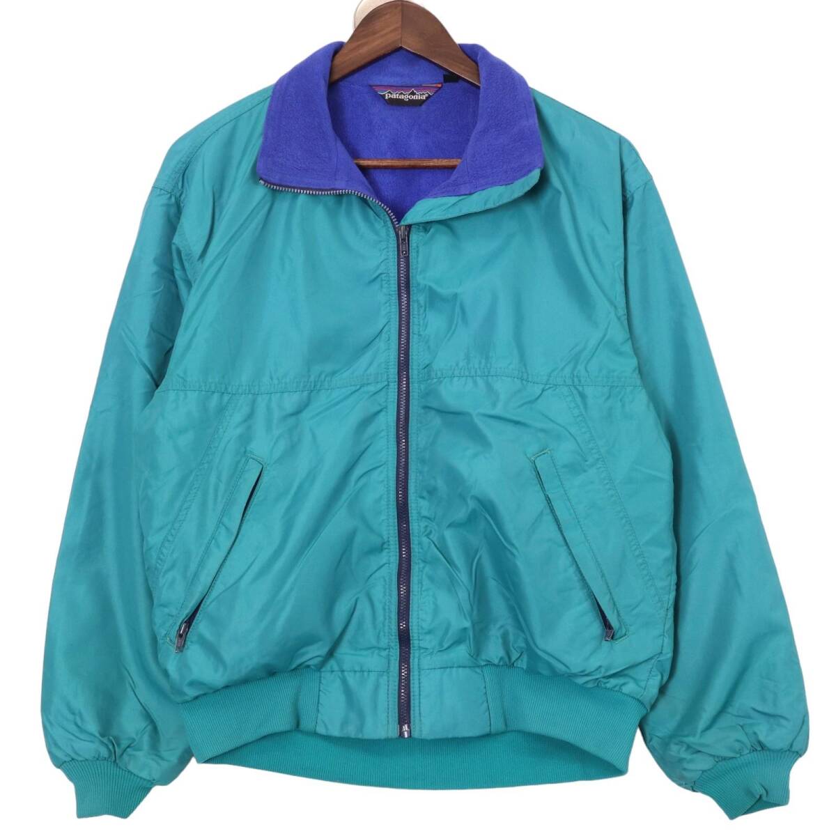 80年代 USA製 patagonia パタゴニア シェルドシンチラ ジャケット アウトドア ライトブルー (メンズ S) 中古 古着 A0335