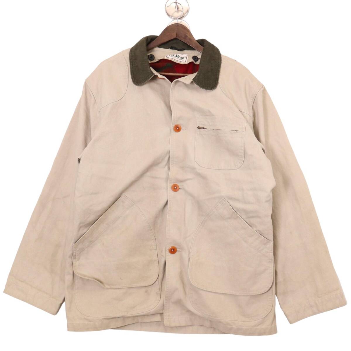 お歳暮ならオンライン ベージュ アウトドア ハンティングカバーオール エルエルビーン L.L.Bean USA製 90年代 (レディース A0430 古着 中古 XL) 女性用