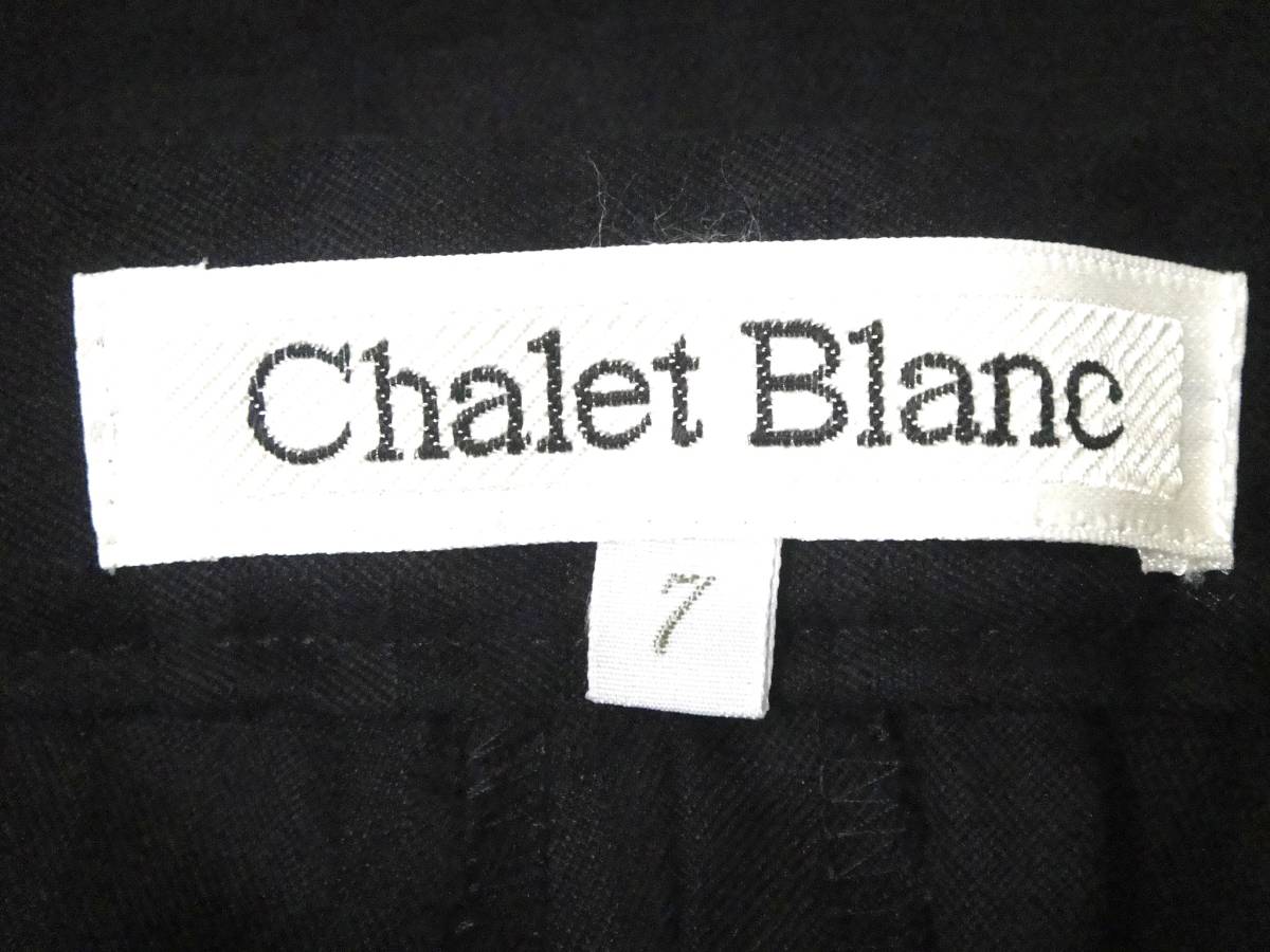 【FGA411】Chalet Blanc シャレブラン ボトムス パンツ ブラック チェック模様 7号★used_画像4