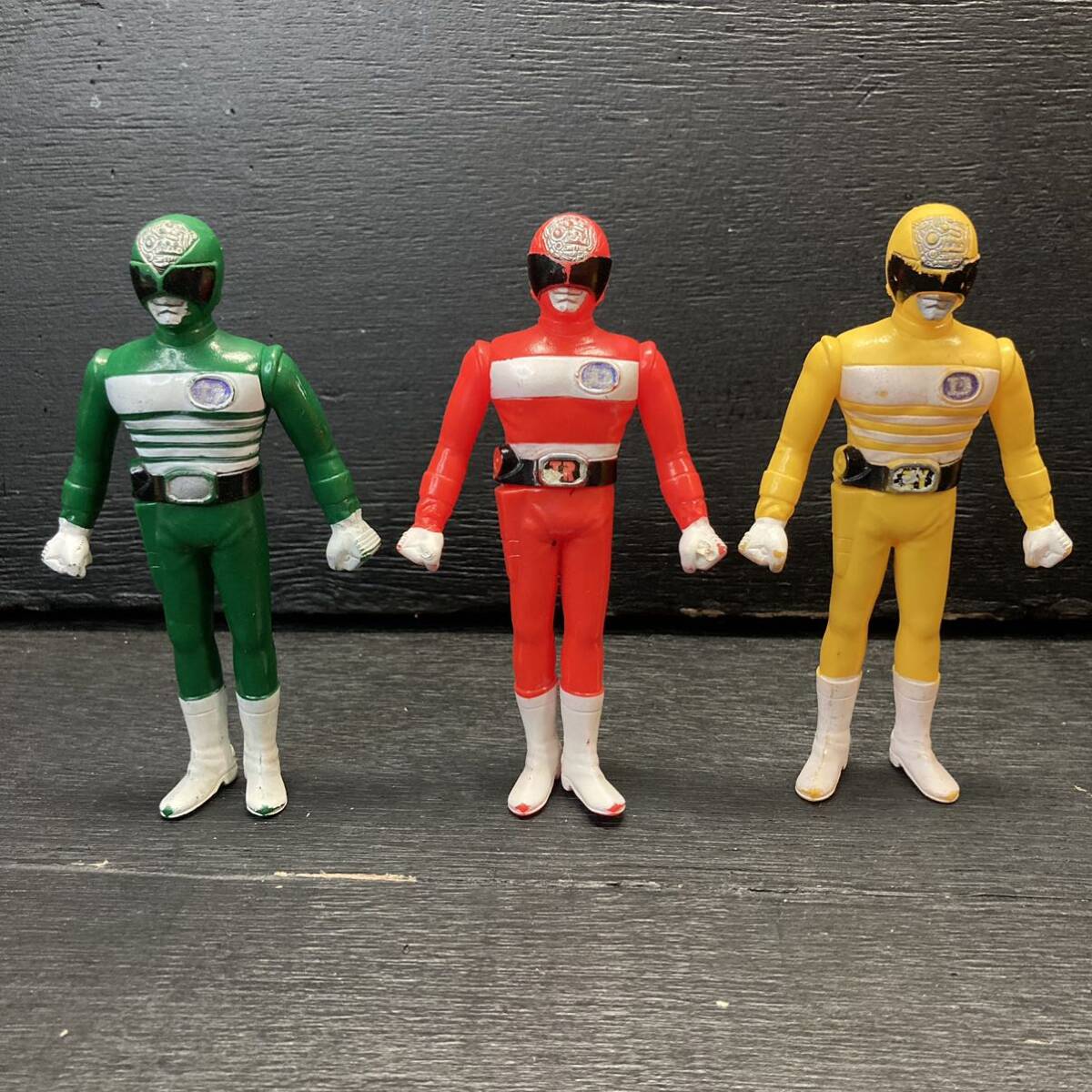 当時物 電子戦隊デンジマン 3体セット ソフビ ポピー 当時物 ポピー製 電子戦隊デンジマン ソフビフィギュア 3体