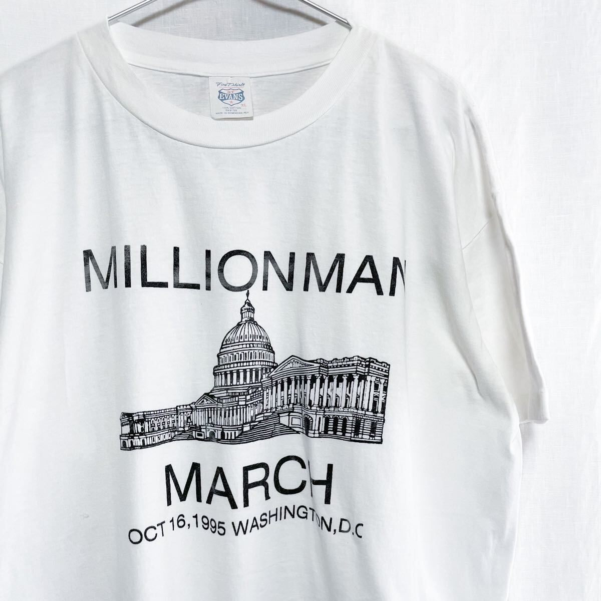 90s ST EVANS MILLIONMAN アメリカ 国会議事堂 行進 プリント Tシャツ XL USA製