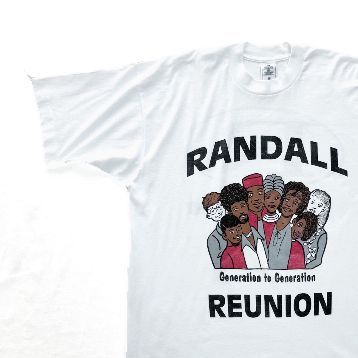 90s USA製 コットンポリTシャツ RANDALL リユニオン 人種差別メッセージTシャツ