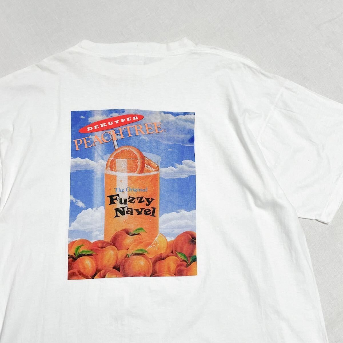 90s PEACHTREE ファジーネーブル カクテル Tシャツ XL お酒 オレンジ 果物 ピーチツリー