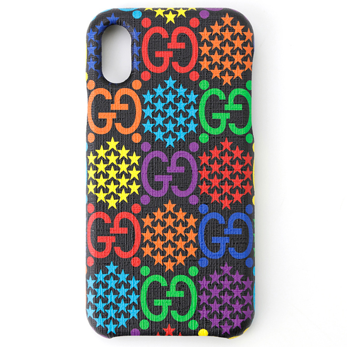 新品未使用！グッチ アイフォン X/Xs 用携帯ケース GGパターン柄 サイケデリック グラフィック GUCCI iPhone Cell Phone Case 携帯/スマホ