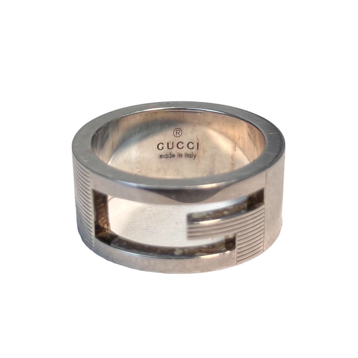高評価の贈り物 美品 GUCCI 銀純度 AG925 8号 指輪 Gロゴリング シルバー グッチ イヤリング、ピアス