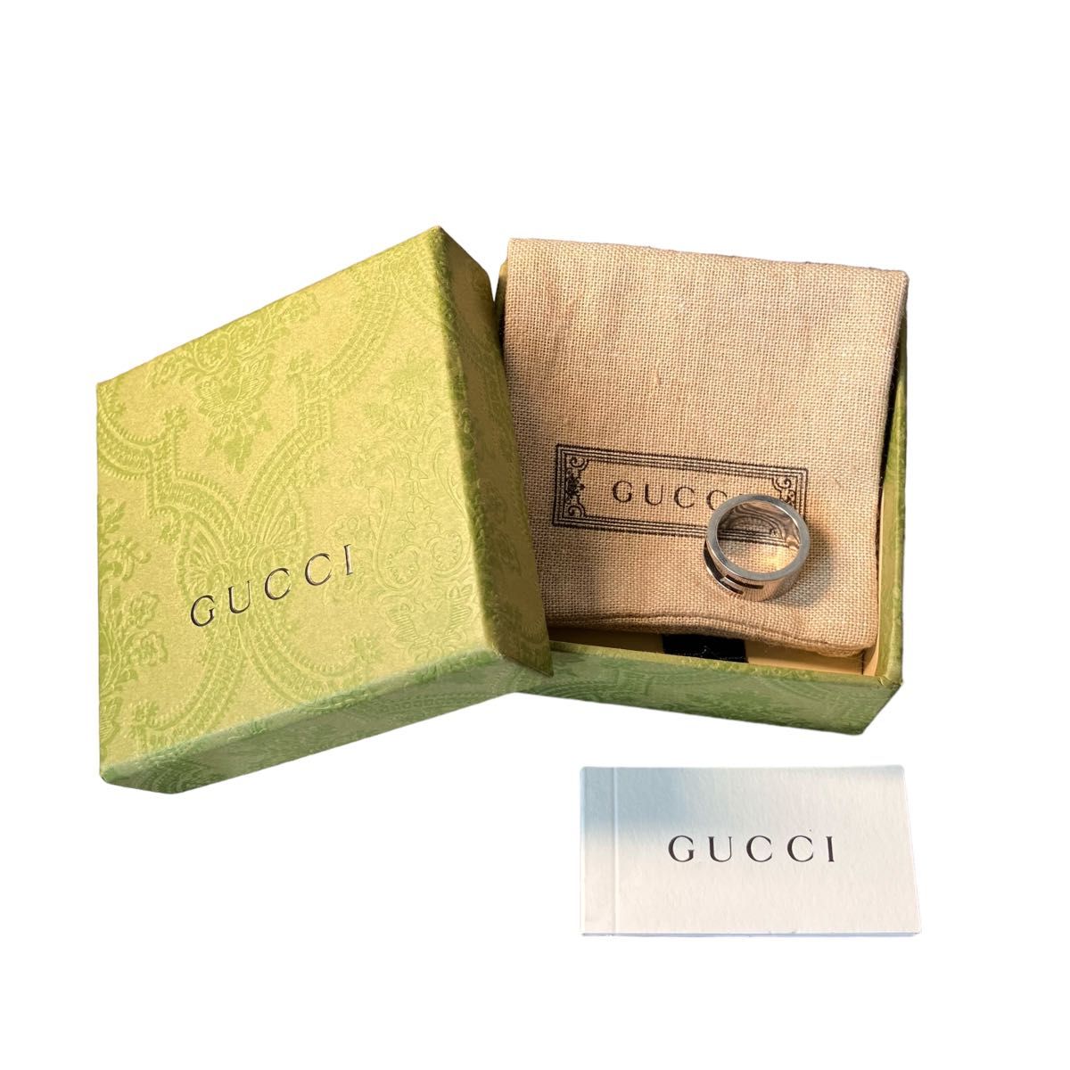 美品 GUCCI グッチ シルバー Gロゴリング 指輪 8号 AG925 銀純度 美品 GUCCI グッチ シルバー Gロゴリング 指輪 8号 AG925 銀純度