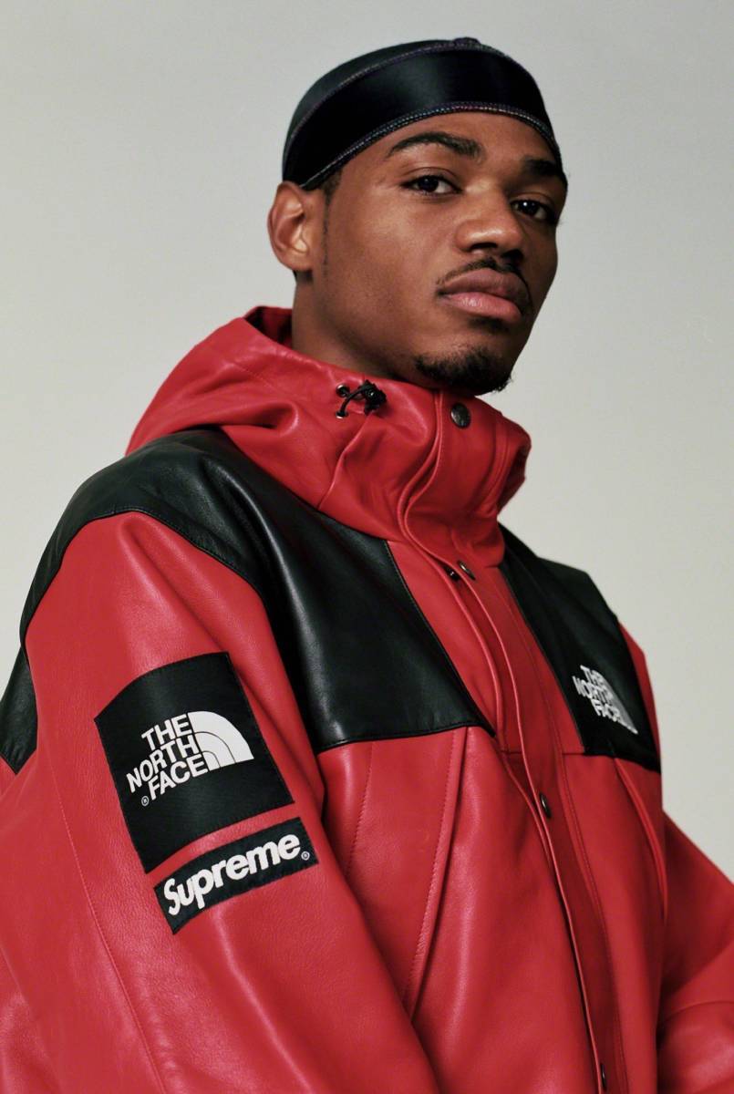 L 極美品 Supreme The North Face Leather Mountain Parka Red