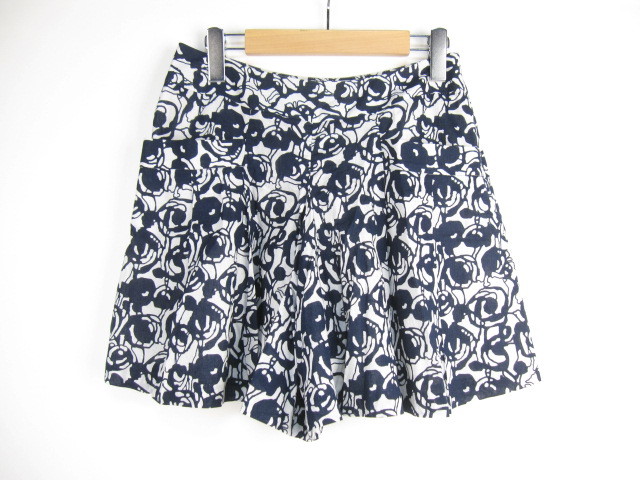  Ray Beams Ray BEAMS culotte short pants total pattern cotton flax .0 navy series C876