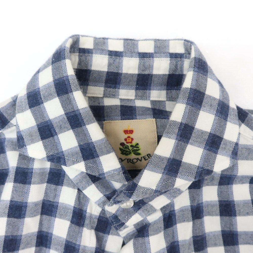 【中古】ギローバー GUY ROVER チェック ネルシャツ ネイビーxホワイト【サイズXS】
