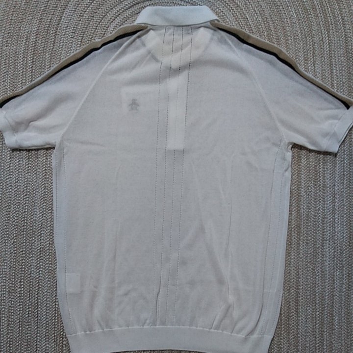  new goods regular price 20520 Munsingwear Munsingwear polo-shirt with short sleeves M cotton knitted white beige fine quality one put on family laundry possible 