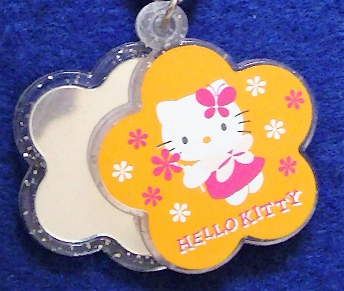 ハローキティ　花　ミラー　チェーン ストラップ　HELLO KITTY_画像1