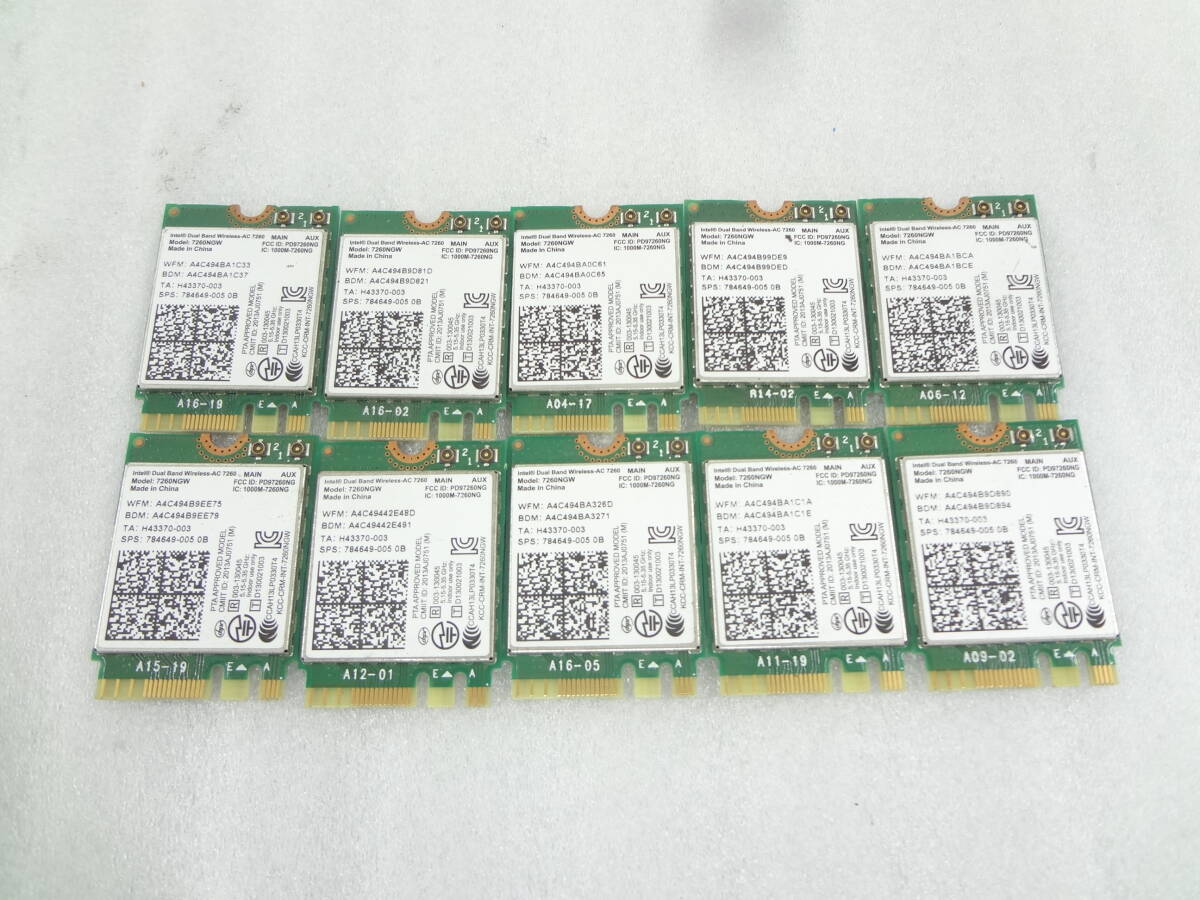 複数入荷　★Intel Dualband Wireless-AC 7260 7260NGW 　無線LANカード　10枚セット★　動作品　