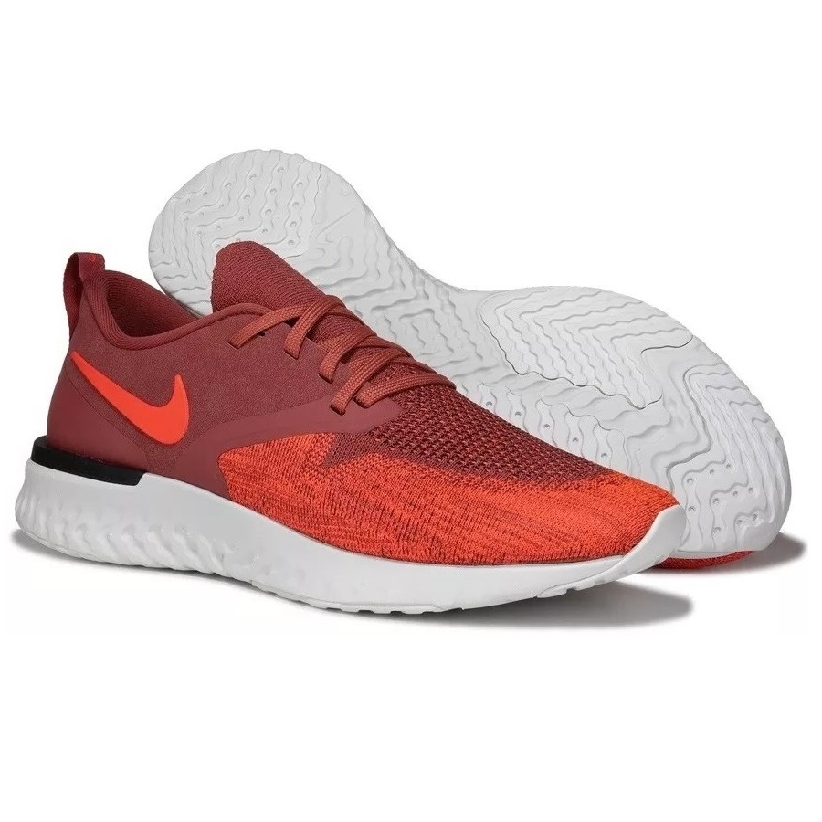 ☆NIKE ODYSSEY REACT 2 FLYKNIT 赤茶/明赤/黒 25.5cm ナイキ オデッセイ リアクト 2 フライニット AH1015-602