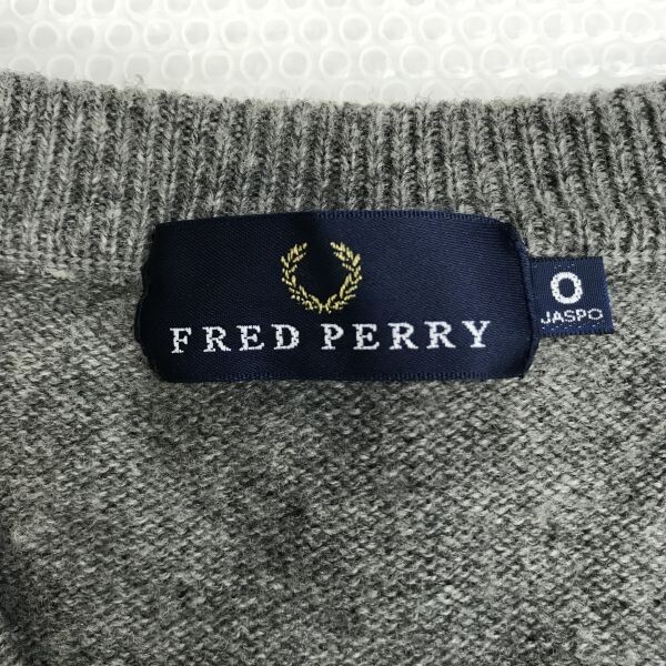 FRED PERRY/フレッドペリー ウールニットベスト【メンズO/gray FRED PERRY/フレッドペリー ウールニットベスト【メンズO/gray