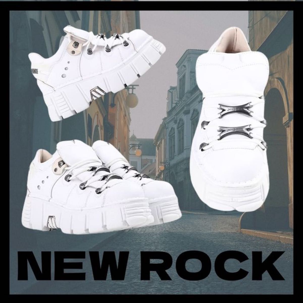 NewRock ニューロック 厚底 厚底靴 レースアップ アンクルブーツ NewRock ニューロック 厚底 厚底靴 レースアップ アンクルブーツ