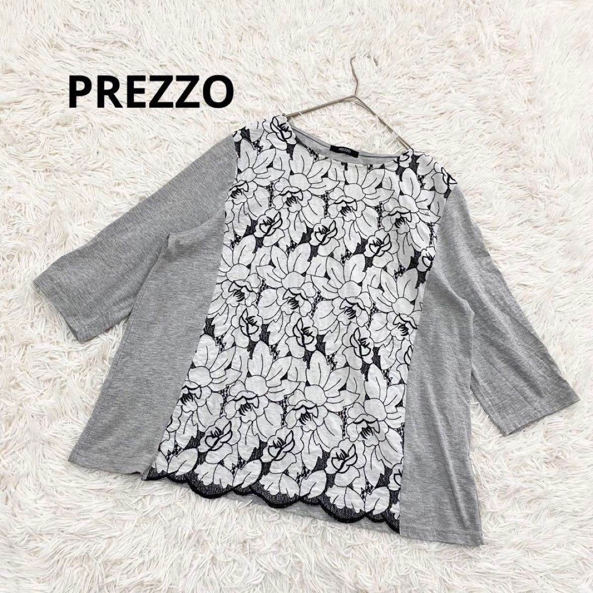 OZZ ONESTE 黒花柄プリント長袖トップス PREZZO プレッツォ トップス カットソー プルオーバー 3L 大きな