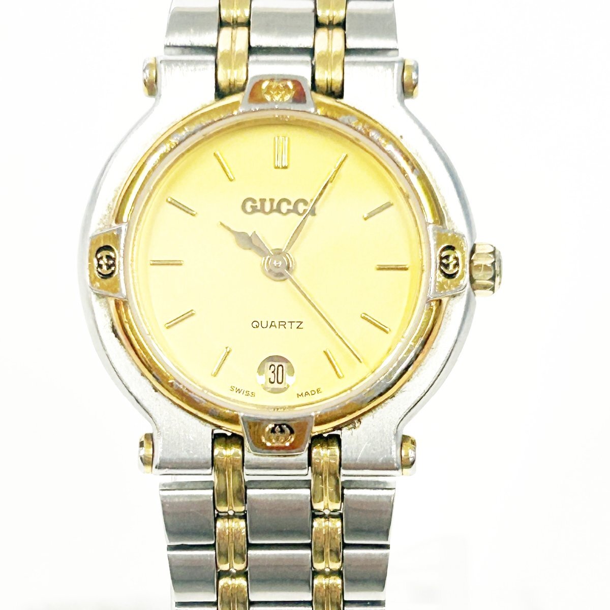 1円スタート GUCCI グッチ 9000L SS×GP ゴールド文字盤 クオーツ 1円スタート GUCCI グッチ 9000L SS×GP ゴールド文字盤 クオーツ